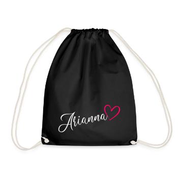 Arianna Name Vorname Herz Pink - Turnbeutel - Schwarz - Vorne