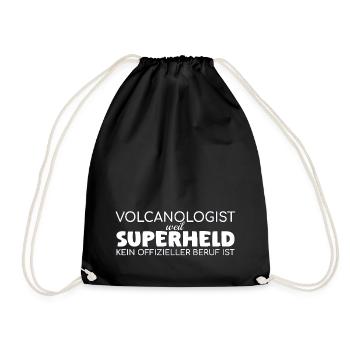 Volcanologist Superhero Volcanology - Drawstring Bag - black - Front