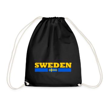 Drapeau suède - Sac de sport léger - noir - Devant