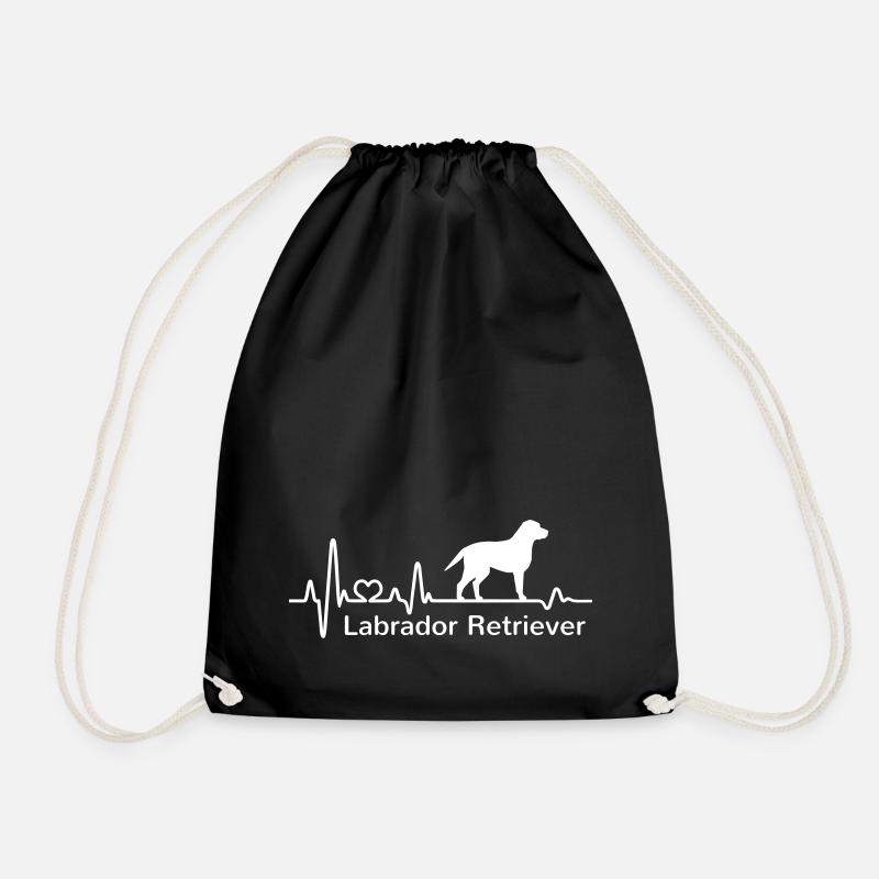 Labrador Retriever Herzfrequenz Herzschlag Liebe - Turnbeutel - Schwarz