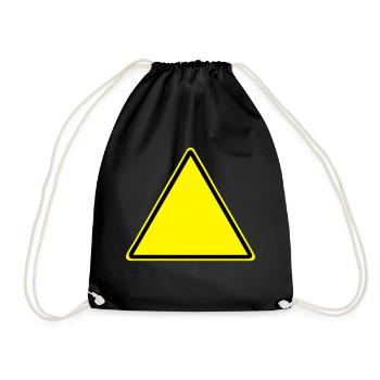Warnschild Blanko - Turnbeutel - Schwarz - Vorne
