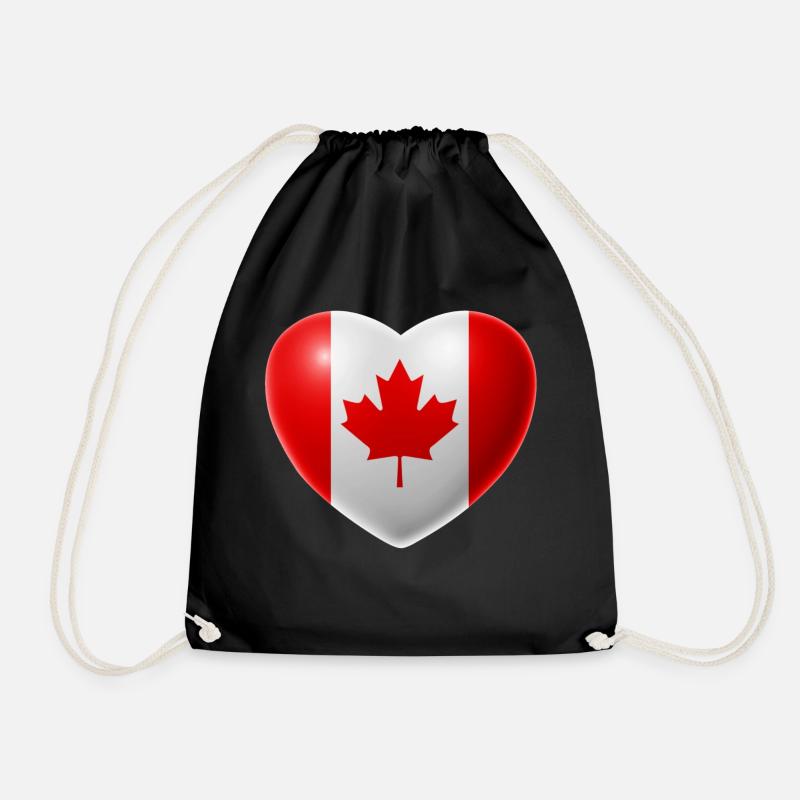 Heart (Canada / Canada) - Drawstring Bag - black