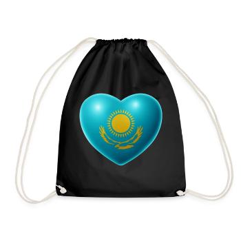 Coeur (Kazakhstan / Qazaqstan) - Sac de sport léger - noir - Devant