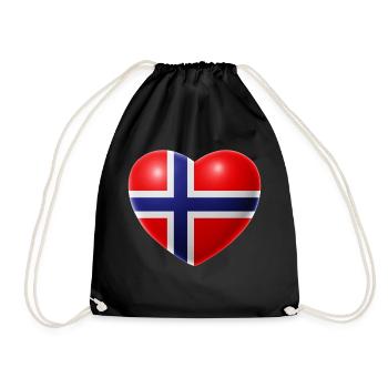 Herz (Norvège / Norge) - Sac de sport léger - noir - Devant