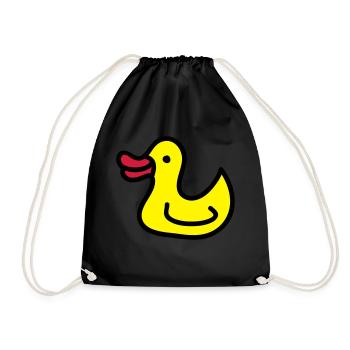 Entchen - Ente 3 - Turnbeutel - Schwarz - Vorne