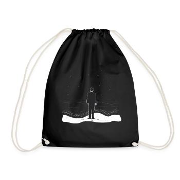man and sea - Drawstring Bag - black - Front