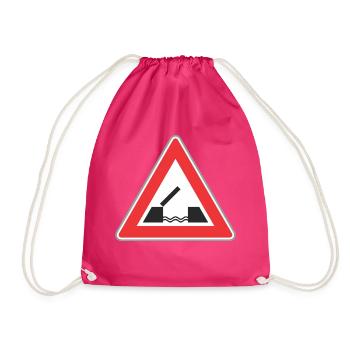 Road sign bridge - Drawstring Bag - fuchsia - Front