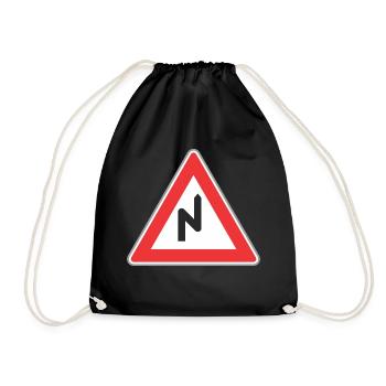 zig signe de route zag droit chemin - Sac de sport léger - noir - Devant