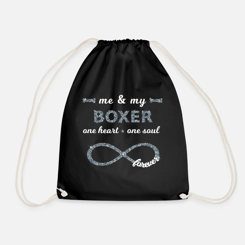 Me&my german Boxer Infinity dog s dogs lovers - Drawstring Bag - black