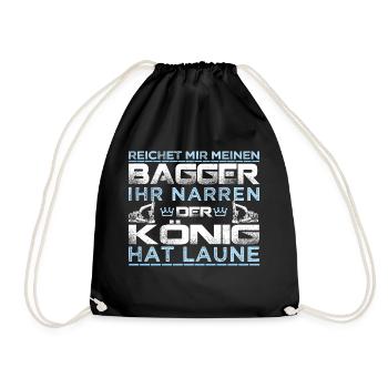 MASCHINENFÜHRER KÖNIG / BAGGER - Turnbeutel - Schwarz - Vorne