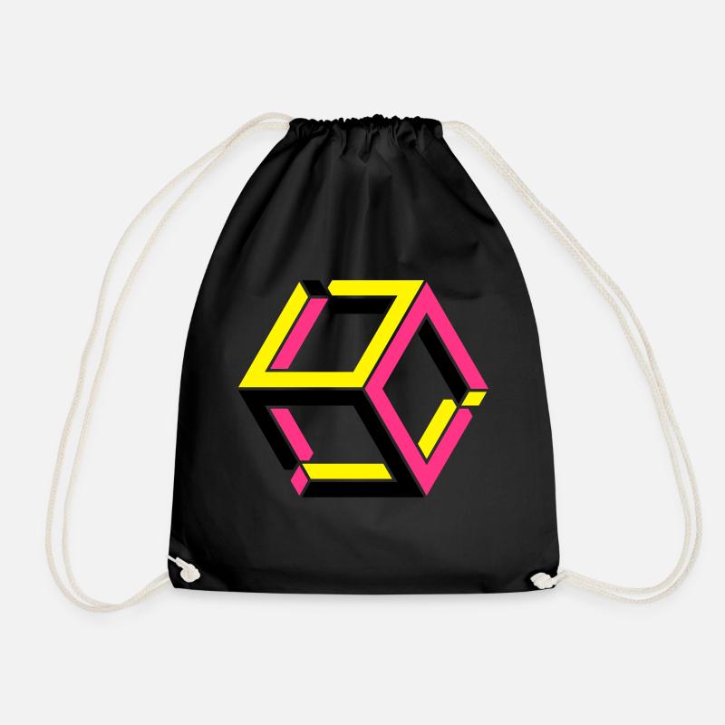 Impossible Figures 81B - Drawstring Bag - black