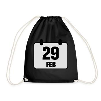 29 februar jahrestag geburtstag 2c - Turnbeutel - Schwarz - Vorne