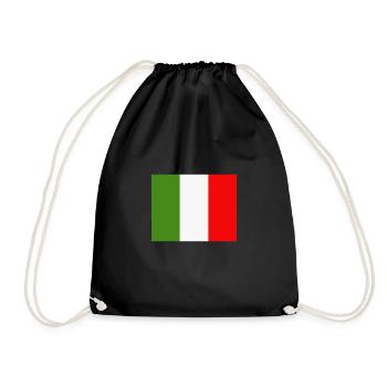 Italien Flagge - Turnbeutel - Schwarz - Vorne