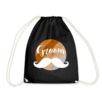 Groom mustache - Turnbeutel - Schwarz - Vorne