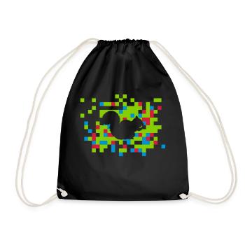 Squirrel carreaux animaux - Sac de sport léger - noir - Devant