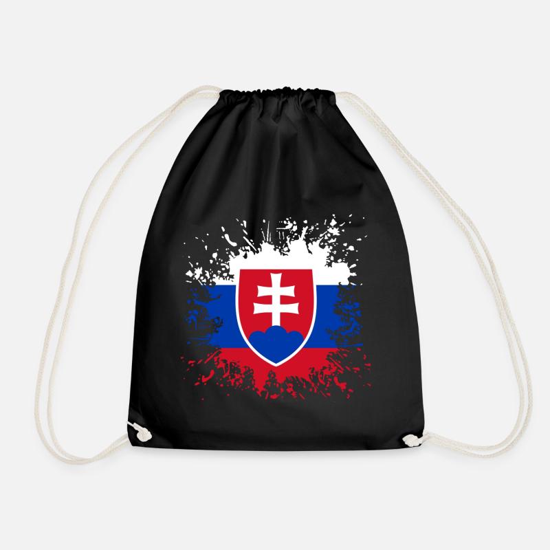 Slowakei Flagge Farbspritzer - Turnbeutel - Schwarz
