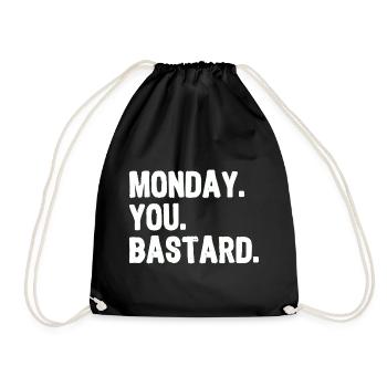 Lundi. Vous. Bastard. blanc - Sac de sport léger - noir - Devant