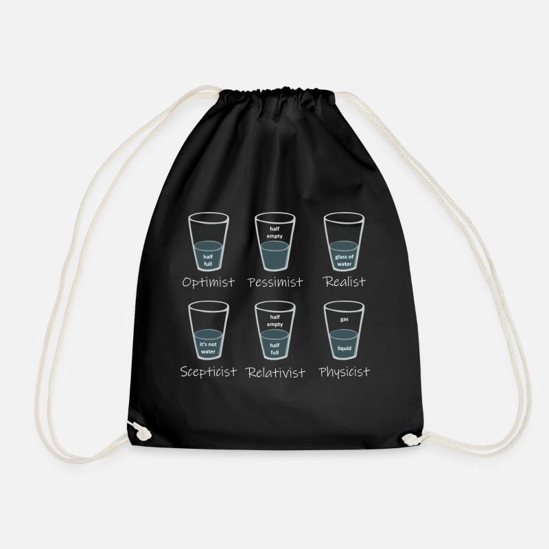 Point of View - The glass is ? - Drawstring Bag - black