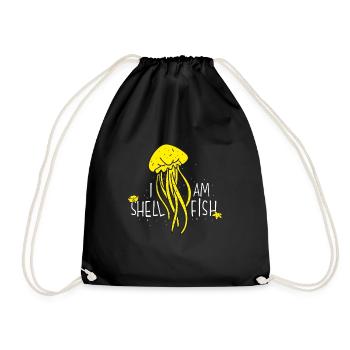 The selfish jellyfish. Sea. Sailor. - Drawstring Bag - black - Front