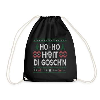 Weihnachtlicher Spaß – Ho-Ho-Hoit di Gosch'n - Turnbeutel - Schwarz - Vorne