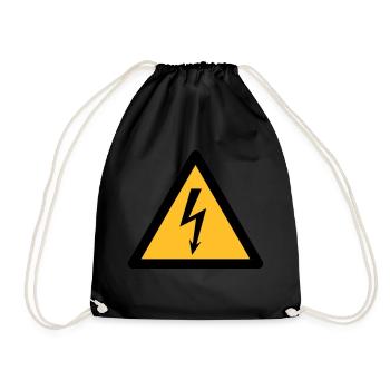 Gefahrensymbol - Hochspannung (2-farbig) - Turnbeutel - Schwarz - Vorne