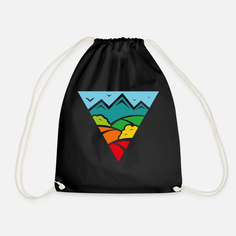 Fields of Color - Drawstring Bag - black