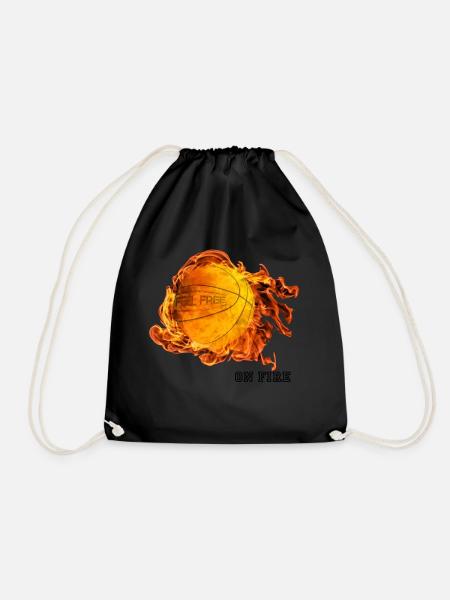 Ogień Koszykówka Fireball kula ognia w ogniu - Worek gimnastyczny - czarny