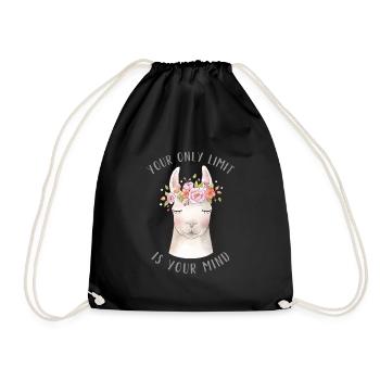 Lama - Your only limit is your mind - Drawstring Bag - black - Front
