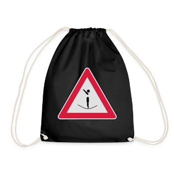 Vorsicht hier geht es hoch hinaus! - Drawstring Bag - black - Front
