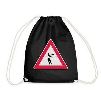 Achtung, Volleyball wird gespielt! - Drawstring Bag - black - Front