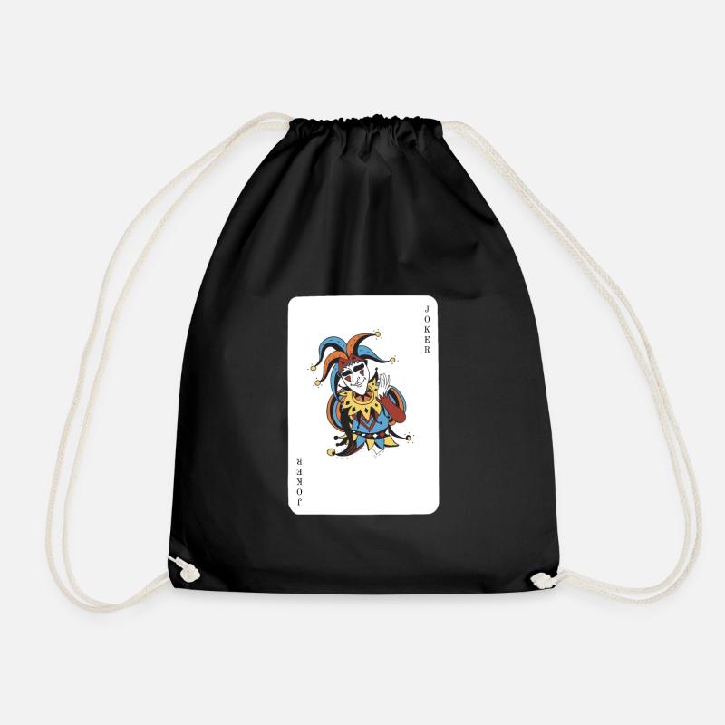 Playing Card Joker - Drawstring Bag - black