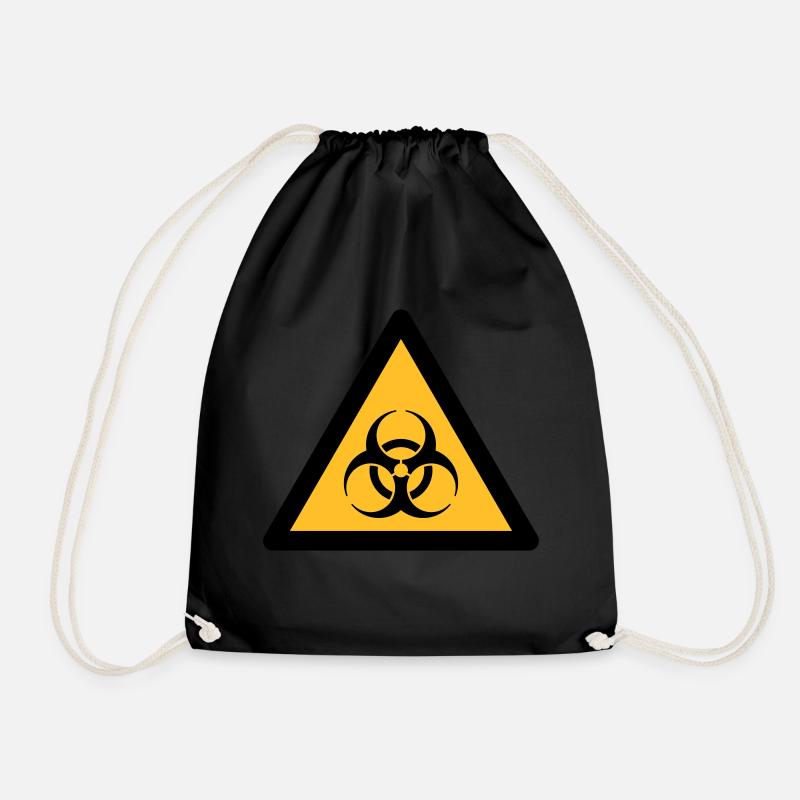 Hazard Symbol - Biohazard (2-color) - Drawstring Bag - black