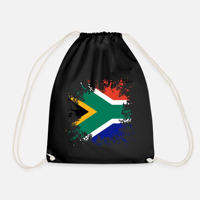 Südafrika Flagge Farbspritzer - Turnbeutel - Schwarz