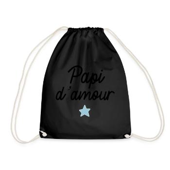 papi d amour e toile - Sac de sport léger - noir - Devant