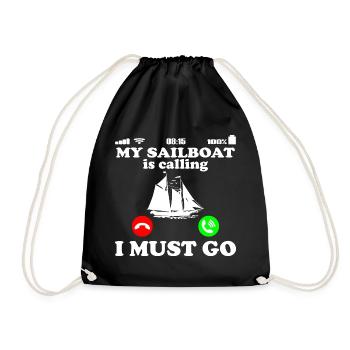 Sailboat Sailing - Calls To I can go saying - Drawstring Bag - black - Front