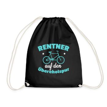 Fahrrad – Shirt Radsport Radeln Geschenk - Turnbeutel - Schwarz - Vorne