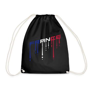 color france text graffiti drops team schraeg he - Drawstring Bag - black - Front
