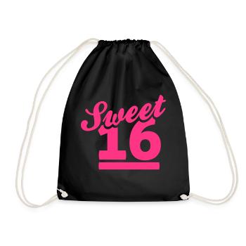 sweet 16 - Drawstring Bag - black - Front