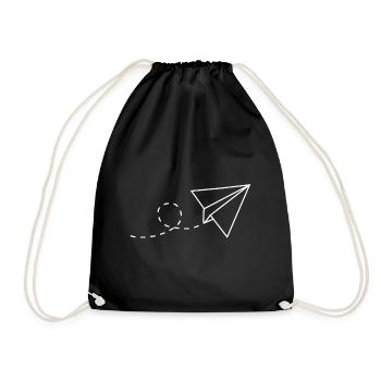 avion en papier - Sac de sport léger - noir - Devant