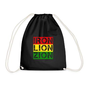 IRON LION ZION, REGGAE Flagge - Turnbeutel - Schwarz - Vorne