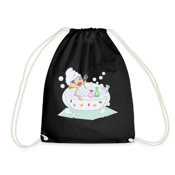 Woman Talking On The Phone In A Bubble Bath - Sac de sport léger - noir - Devant