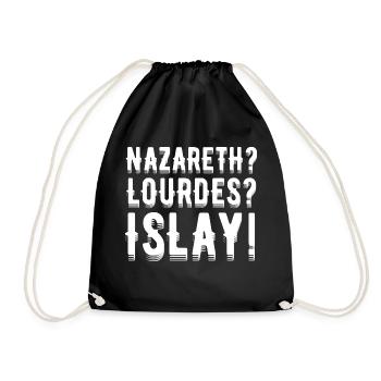 Whisky T Shirt Islay Lourdes Nazareth - Turnbeutel - Schwarz - Vorne