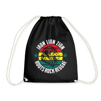 IRON LION ZION, ROOTS ROCK REGGAE, Marley, Rasta - Turnbeutel - Schwarz - Vorne