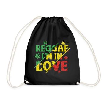 Reggae in in Love, Jamaïque, Rastafarian, Rasta - Sac de sport léger - noir - Devant
