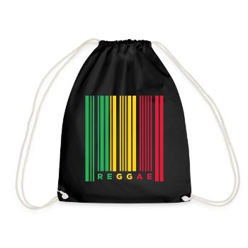 reggae barcode, Jamaica, Rastafarian flag, Marley - Drawstring Bag - black - Front