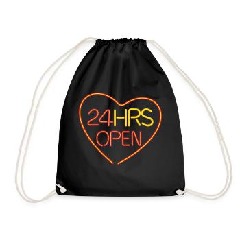 neon open heart - Sac de sport léger - noir - Devant