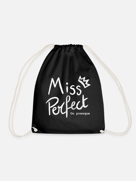 Miss perfect or almost - Drawstring Bag - black