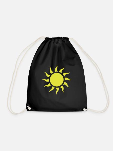 Sonne - Turnbeutel - Schwarz