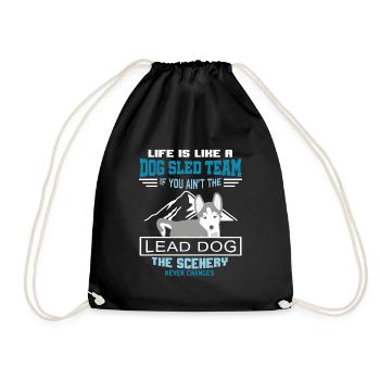 Équipe de traîneau à chiens, chiens de traîneau, Husky, Alaska - Sac de sport léger - noir - Devant