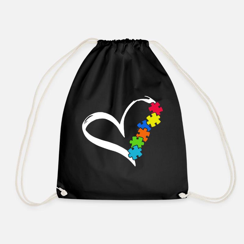 Liebe Autismus Awareness Shirt - Turnbeutel - Schwarz